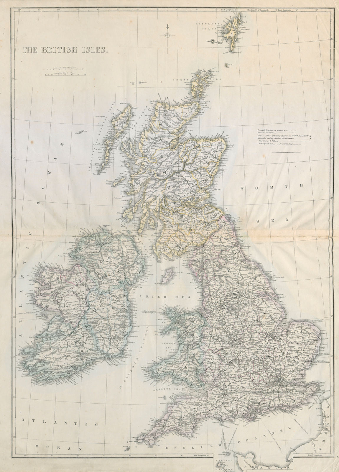 BRITISH ISLES Railways under construction Ireland in provinces. WELLER c1863 map